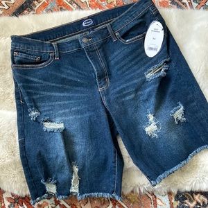 BNWT Scoop Bermuda Shorts in Dark Wash Denim